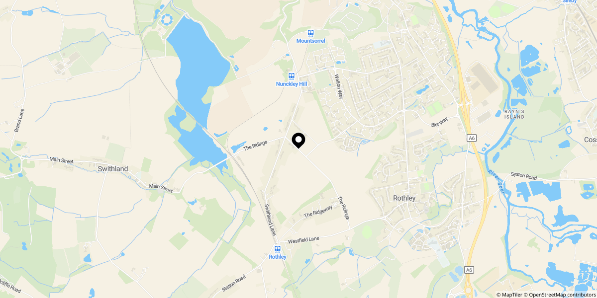 Approximate location of 1 Gipsy Lane, Rothley, LE7 7SA