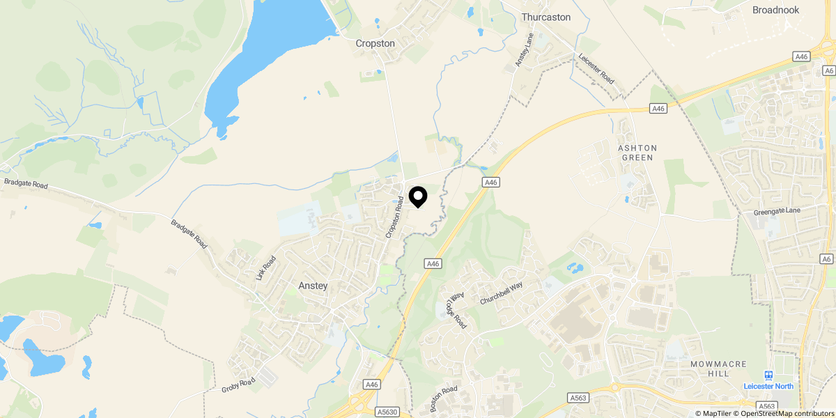 Approximate location of Cropston Road, Anstey, Leicester, LE7 7BR
