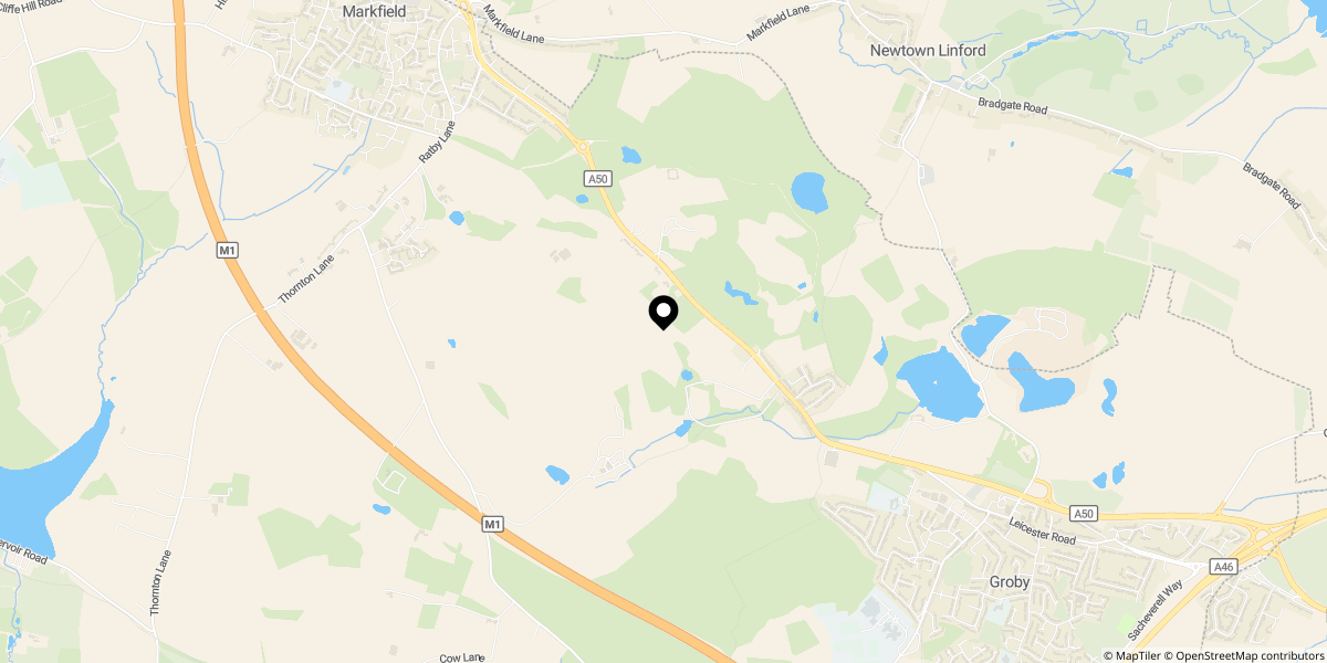 Approximate location of Bradgate Hill, Groby, LE6 0FA