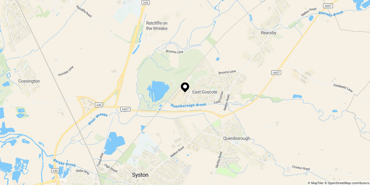 Approximate location of Long Furrow, East Goscote, Leicester, LE7 3ZN