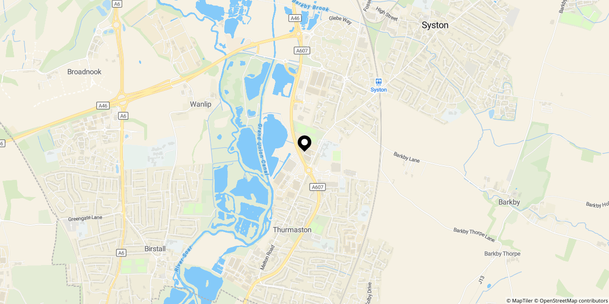 Approximate location of Melton Road, Thurmaston, Leicester, LE4 8GQ