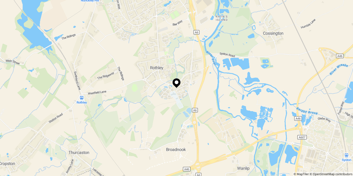 Approximate location of Farmers Way, Rothley, LE7 7SN