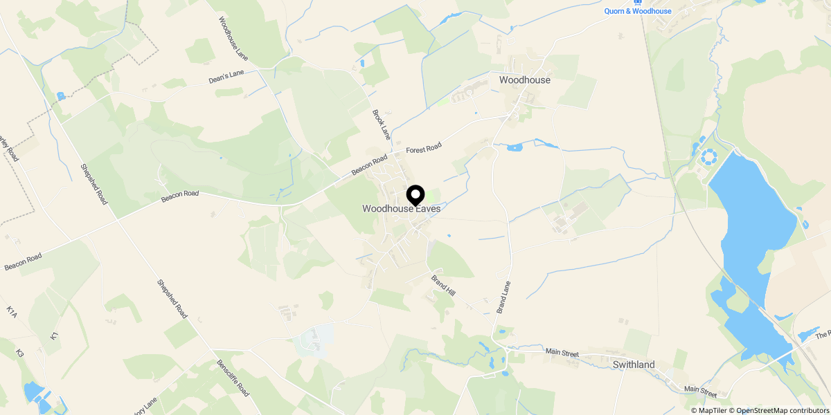 Approximate location of Meadow Road, Woodhouse Eaves, LE12 8SA