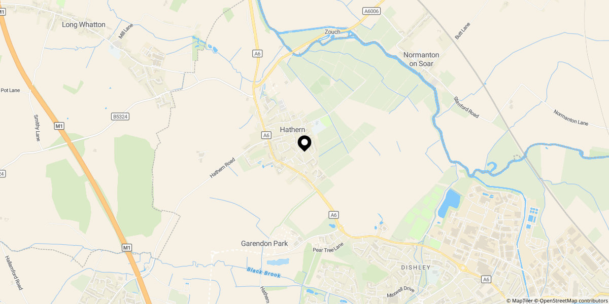 Approximate location of Nightingale Avenue, Hathern, LE12 5JE