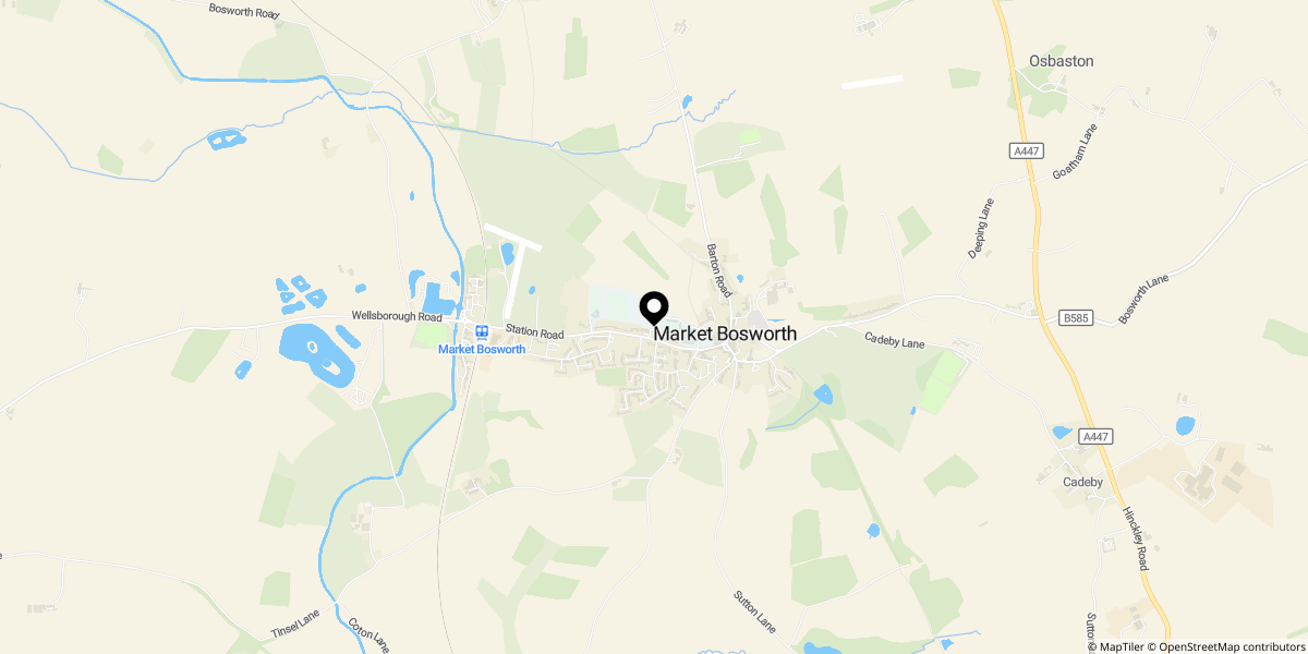 Approximate location of St. Catherines Avenue, Market Bosworth, CV13 0LX