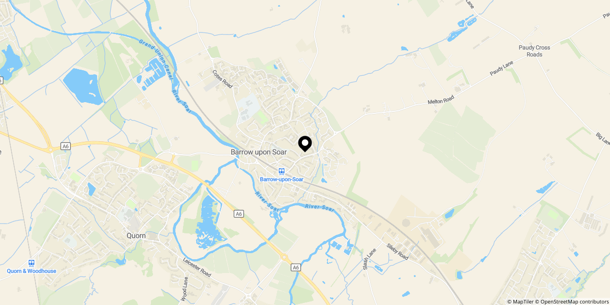 Approximate location of Babington Road, Barrow Upon Soar, LE12 8NJ
