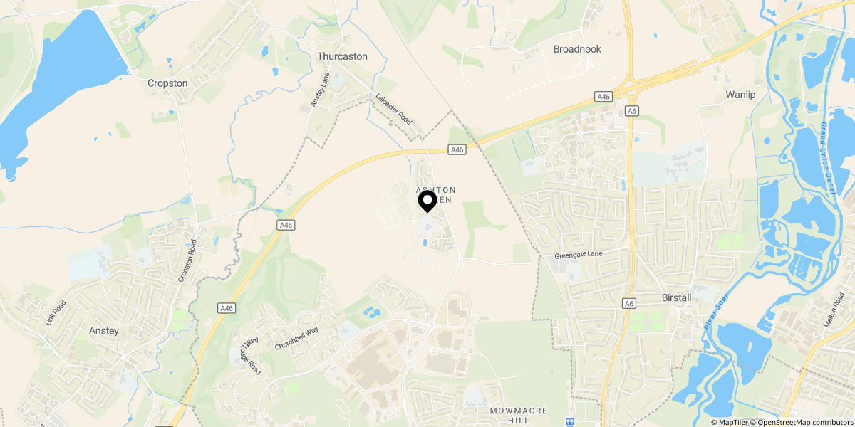 Approximate location of Monks Crescent, Leicester, LE4 2WA