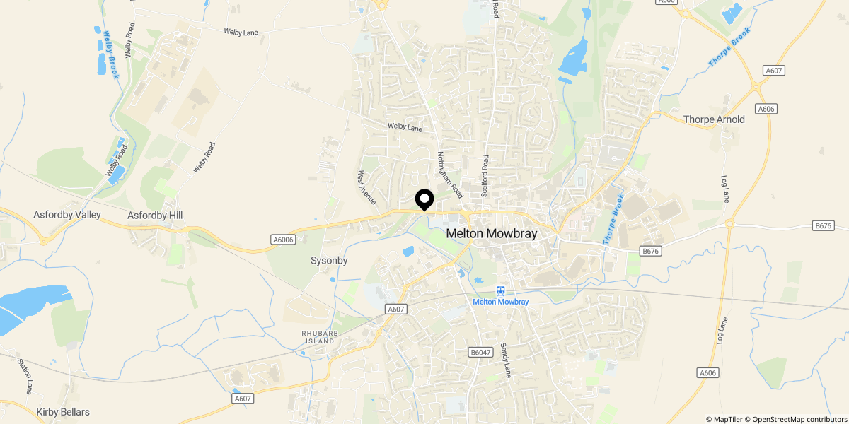 Approximate location of Cottesmore Avenue, Melton Mowbray, LE13 0HY