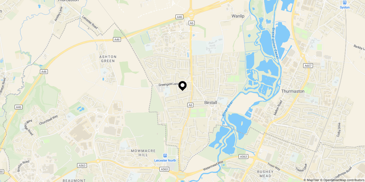 Approximate location of Cedar Avenue, Birstall