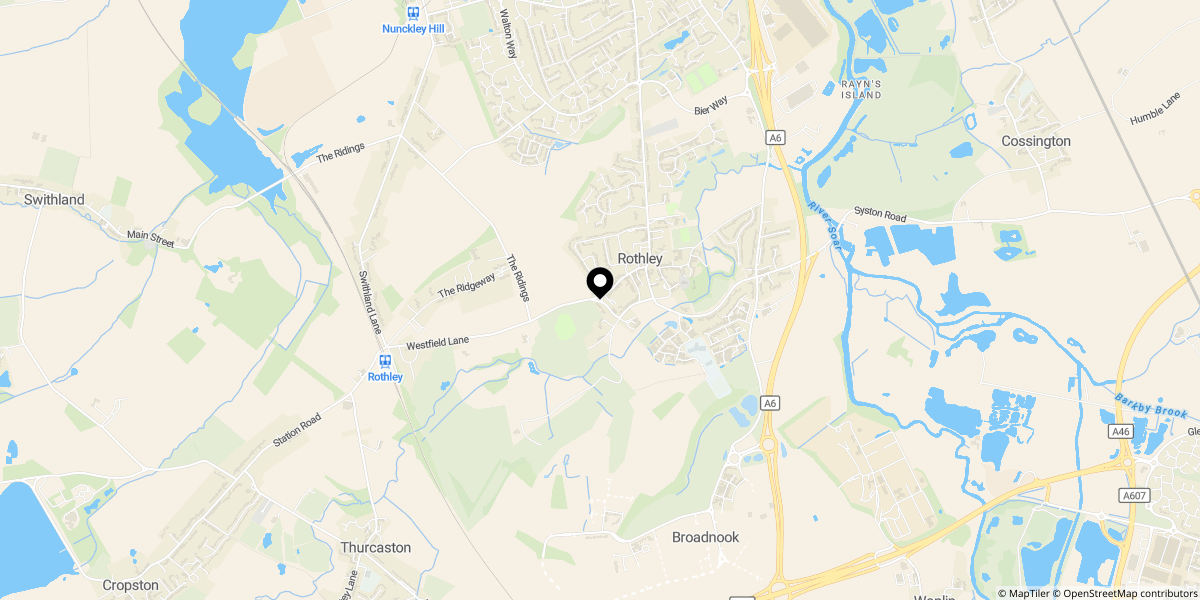 Approximate location of Macaulay Road, Rothley
