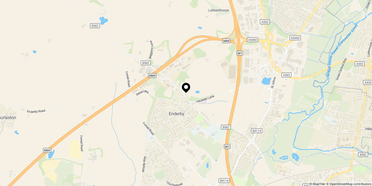 Approximate location of High Street, Enderby, Leicester, LE19